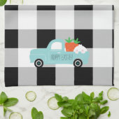 バニートラック付き農家イースターデコレーション キッチンタオル (折り畳み)