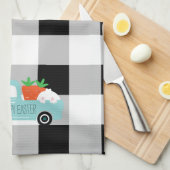 バニートラック付き農家イースターデコレーション キッチンタオル (四つ折り)