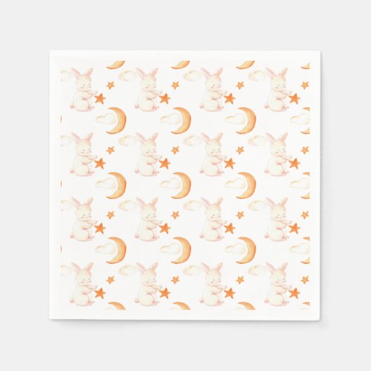 バニードリームスニュートラルベビーシャワー スタンダードカクテルナプキン (正面)