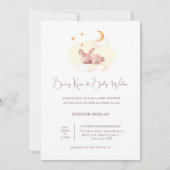 バニードリームスニュートラルベビーシャワー 招待状 (正面)