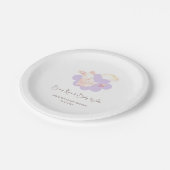 バニードリームパープルベビーシャワー ペーパープレート (アングル)