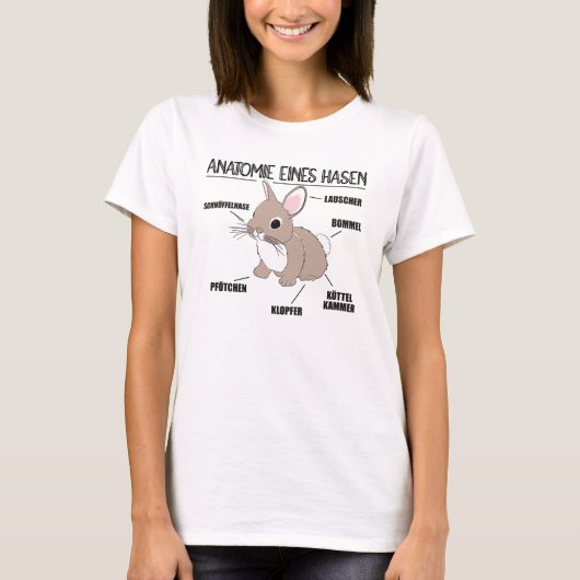 バニーノブの説明のおもしろい解剖学 Tシャツ (正面)