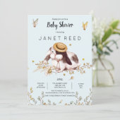 バニーハットカントリー素朴ベビーシャワー招待状 招待状 (スタンド正面)