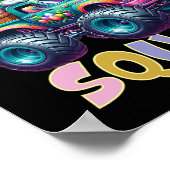 バニーハッピーイースターモンスタートラック愛好家エッグハンチン ポスター (角)