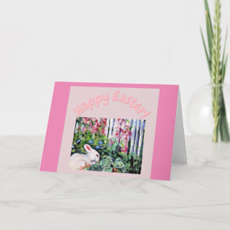 バニーハッピーイースター折り畳みグリーティングカード サンキューカード