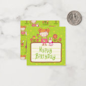 バニーハッピーバースデー ノートカード (正面/裏面インサイチュ)