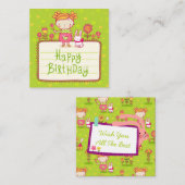 バニーハッピーバースデー ノートカード (正面/裏面)