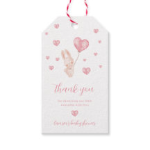 バニーハートバレンタインベビーシャワーメッセージカード