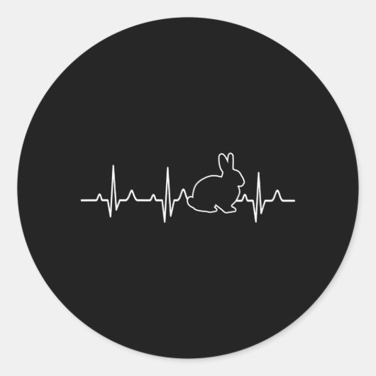 バニーハートベアバニー愛好家とウサギ ラウンドシール (正面)