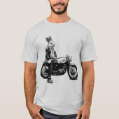 バニーバイクもしくは自転車に乗る人 Tシャツ (正面)