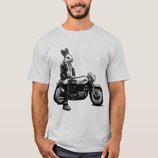 バニーバイクもしくは自転車に乗る人 Tシャツ (正面)
