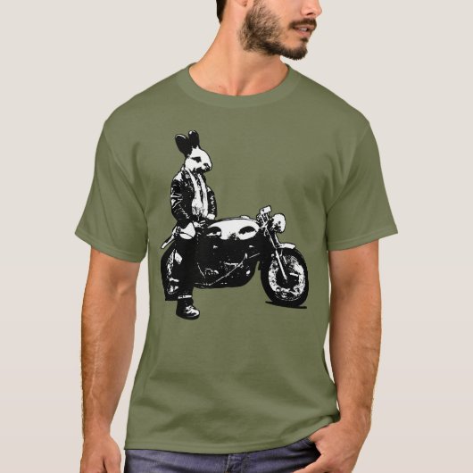 バニーバイクもしくは自転車に乗る人 Tシャツ (正面)