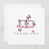 バニーバタフライさくらんぼブロッサムサンキューカード シーズンカード (正面/裏面)