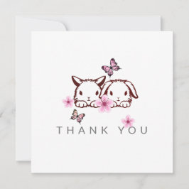 バニーバタフライさくらんぼブロッサムサンキューカード シーズンカード