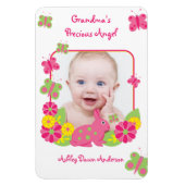 バニーバタフライベビー写真テンプレート磁石 マグネット (縦)