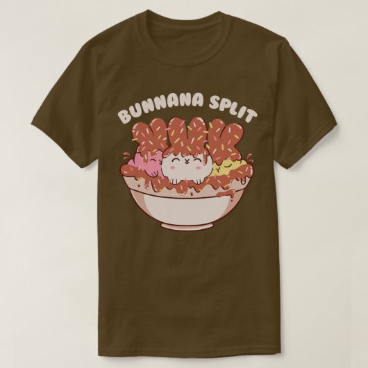バニーバナナ割りアイスクリームかわいい動物by戸部 tシャツ (デザイン正面)