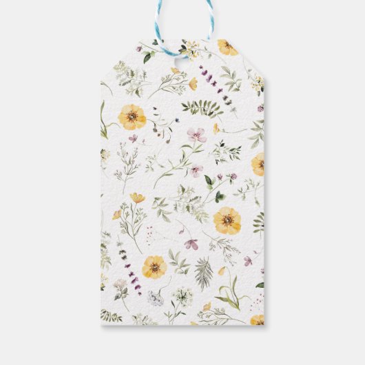 バニーバルーンニンジン車ワイルドフラワーリースの好意 ギフトタグ (裏面)