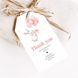 バニーバルーンバースデーパーティーメッセージカード ギフトタグ