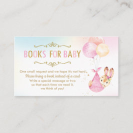 バニーバルーン代わりに本を持って来る赤ちゃんシャワー エンクロージャーカード