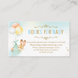 バニーバルーン代わりに本を持って来る赤ちゃんシャワー エンクロージャーカード