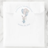 バニーバルーン誕生日クラシックラウンド ラウンドシール (バッグ)