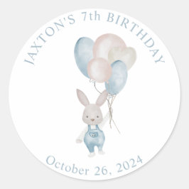 バニーバルーン誕生日クラシックラウンド ラウンドシール