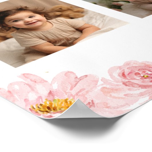 バニーバルーン誕生日フォトマイルストーンポスター ポスター (角)