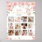 バニーバルーン誕生日フォトマイルストーンポスター ポスター (正面)