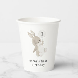 バニーバルーン1歳の誕生日 紙コップ