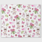 バニーバレリーナインウォーターカラー ラッピングペーパー (フラット)