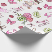 バニーバレリーナインウォーターカラー ラッピングペーパー (角)