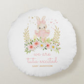 バニーバレリーナ我々はチュウ興奮ベビーシャワー ラウンドクッション (裏面)
