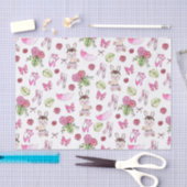 バニーバレリーナ水彩画 薄葉紙 (クラフト)