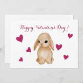 バニーバレンタインデーのグリーティングカード シーズンカード (正面/裏面)