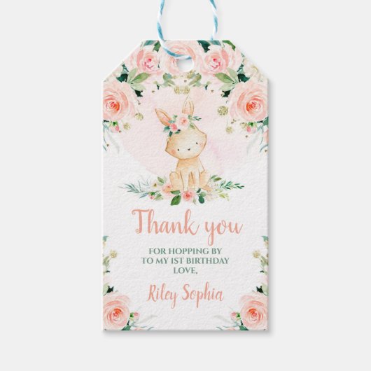 バニーバースデーギフトラベル ギフトタグ (正面)