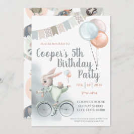 バニーバースデーパーティーの招待 招待状