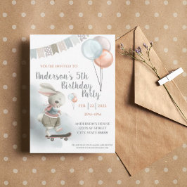 バニーバースデーパーティーの招待 招待状