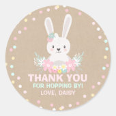 バニーバースデーパーティーメッセージカードいくつかのバニーステッカー ラウンドシール (正面)