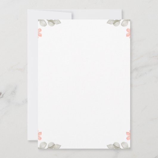 バニーバースデーパーティー招待ピンクフローラ 招待状 (裏面)