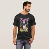 バニーパグドッグハッピーイースターエッグ Tシャツ (正面フル)