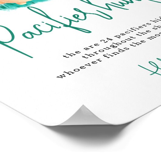 バニーパシファイア狩りゲーム赤ちゃんシャワー ポスター (角)