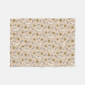 バニーパターンイースターエレガントな花のフリースブランケット フリースブランケット (正面(横))