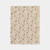 バニーパターンイースターエレガントな花のフリースブランケット フリースブランケット (正面)