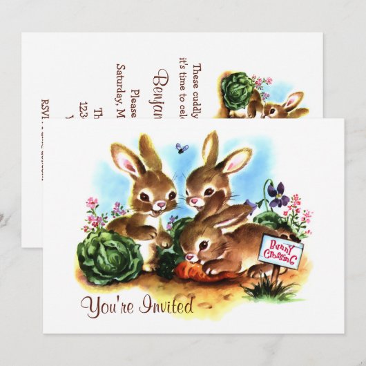 バニーパッチ 招待状 (正面/裏面)