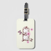 バニーパーソナライズされたバタフライさくらんぼブロッサム ラゲッジタグ (正面縦)