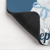 バニーパーソナライズされたラビットブルーとホワイトレースかわいい マウスパッド (コーナー)