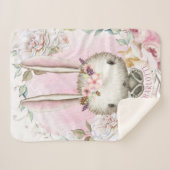 バニーパーソナライズされたラビットベビーガールシャーパブランケット シェルパブランケット (正面(横))