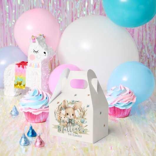 バニーパーソナライズされた、シック&ラムイースタートリートボックス フェイバーボックス (パーティー)