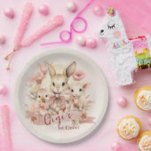 バニーパーソナライズされた、シック&ラムイースタープレート ペーパープレート (パーティー)