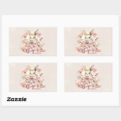 バニーパーソナライズされた、シック&ラムパーティーシール 楕円形シール (シート)